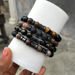 Obsidian Monarch Hand Beads